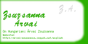 zsuzsanna arvai business card