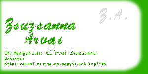 zsuzsanna arvai business card